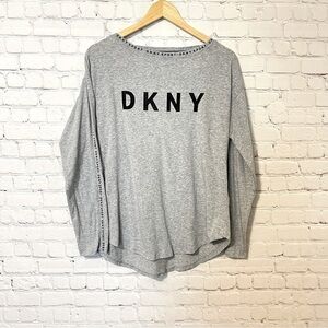 DKNY Logo Print Long Sleeve Tee- EUC